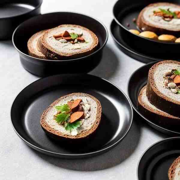 Корзиночки из черного хлеба с печенью трески